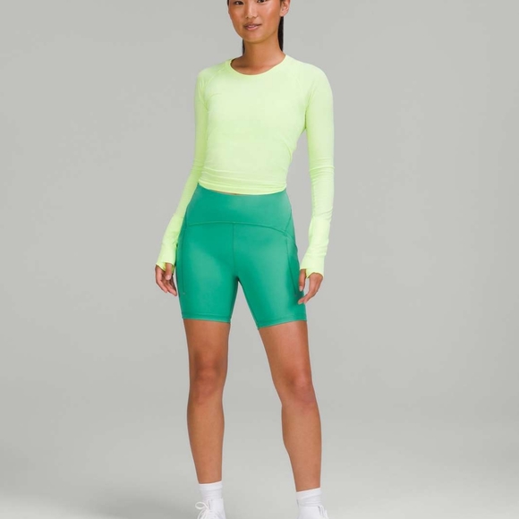 lululemon athletica Pants - Lululemon Power Thru HR Short Maldives Green 6